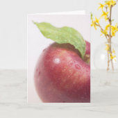 Roter Apfel Grüner Blatt Karte (Gelbe Blume)