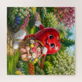 Roter Apfel im Blumengarten Puzzle (Horizontal)