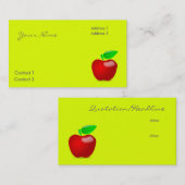 roter Apfel im Leuchtstoffgelb Visitenkarte (Vorne/Hinten)