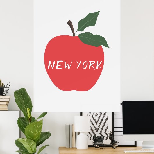 Roter Apfel in New York Poster (Heimbüro)