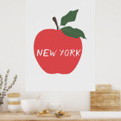 Roter Apfel in New York Poster (Küche)