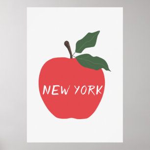 Roter Apfel in New York Poster
