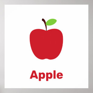 Roter Apfel mit Worten Poster