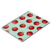 Roter Apfel-Muster-Notizbuch-Journal Notizblock (Linke Seite)
