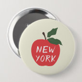 Roter Apfel New York Button (Vorne & Hinten)