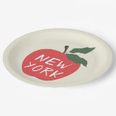 Roter Apfel-Party Pappteller (Schrägansicht)