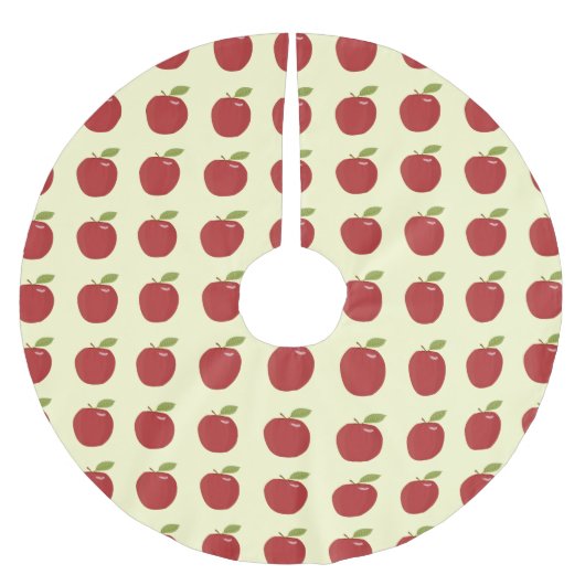 roter Apfel Polyester Weihnachtsbaumdecke (Vorderseite)