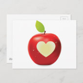 Roter Apfel Postkarte (Vorne/Hinten)