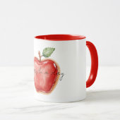 Roter Apfel pro Tag Tasse (VorderseiteRechts)