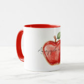 Roter Apfel pro Tag Tasse (Vorderseite Links)