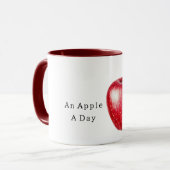 Roter Apfel pro Tag Tasse (Vorderseite Links)