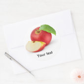 Roter Apfel schneiden Runder Aufkleber (Umschlag)