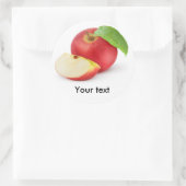 Roter Apfel schneiden Runder Aufkleber (Tasche)