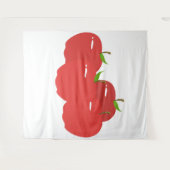 Roter Apfel-Teppich Wandteppich (Vorderseite (Horizontal))