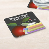 Roter Apfel und Chalk | Lehrerbewertung Rechteckiger Pappuntersetzer (angewinkelt)