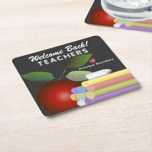 Roter Apfel und Chalk | Lehrerbewertung Rechteckiger Pappuntersetzer (angewinkelt)