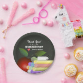 Roter Apfel und Chalk | Nachwuchslehrer Pappteller (Party)