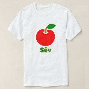 Roter Apfel und der Text sêv T-Shirt