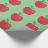 Roter Apfel und grünes Blatt Geschenkpapier (Ecke)