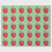Roter Apfel und grünes Blatt Geschenkpapier (Flach)