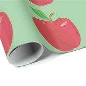 Roter Apfel und grünes Blatt Geschenkpapier (Rolleneckpunkt)