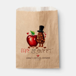 Roter Apfel und Schokolade-Brautparty Geschenktütchen