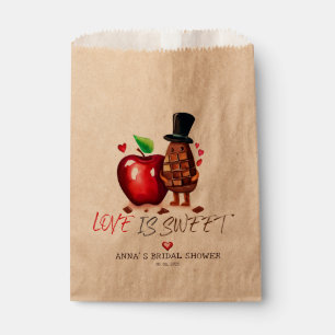 Roter Apfel und Schokolade-Brautparty Geschenktütchen