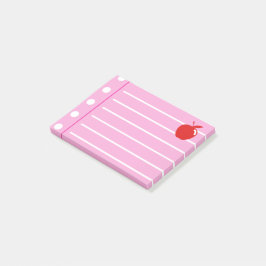 Roter Apfelrosa-Ton Post-it Klebezettel
