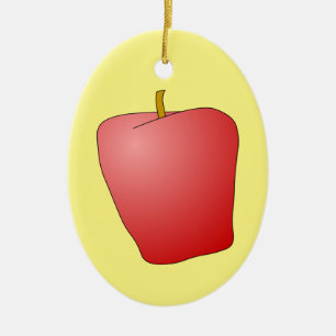 Roter Apple Fruit Keramik Ornament