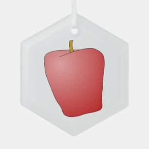 Roter Apple Fruit Keramik Ornament Aus Glas