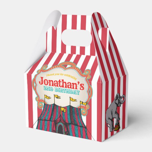 Roter Aquamariner Blauer Vintager Circus Geburtsta Geschenkschachtel (Vorderseite)