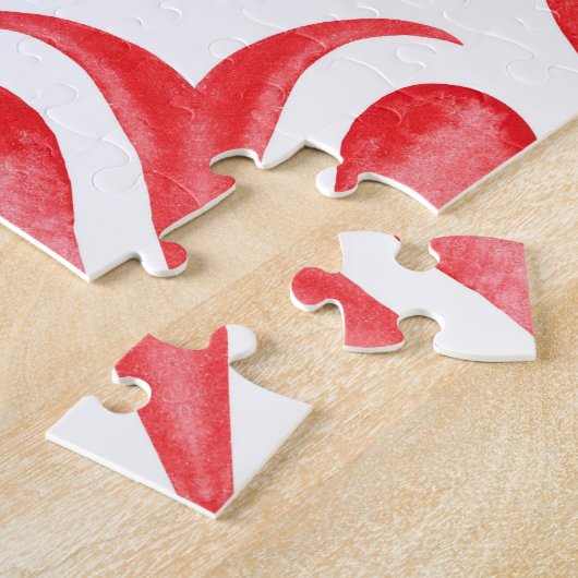 Roter Arabeske Wasserfarbe: Ziermuster. Puzzle (Seite)