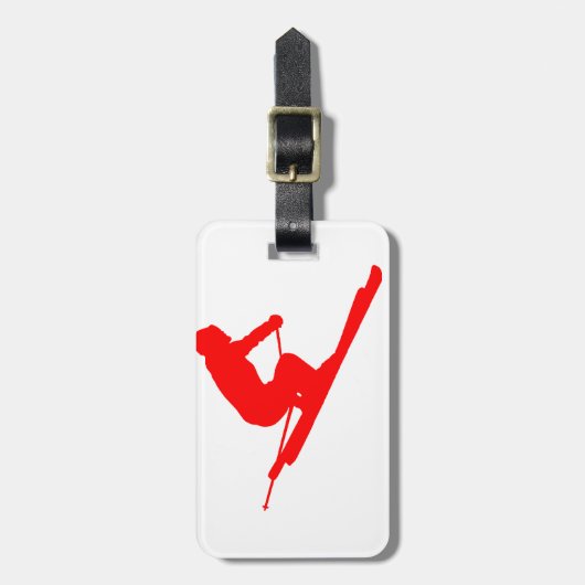 ROTER ART-SKI GEPÄCKANHÄNGER (Vorderseite vertikal)