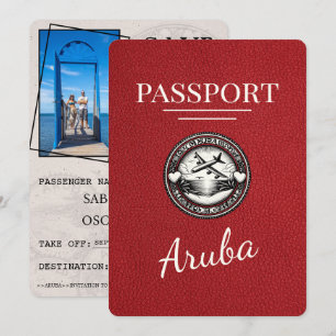 Roter Aruba Reisepass Save The Date