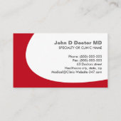 Roter Arzt oder Visitenkarten für das Gesundheitsw Visitenkarte (Rückseite)