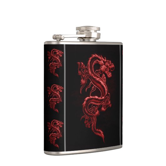 Roter asiatischer Drache Flachmann (Rechts)