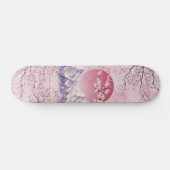 Roter Asiatischer Orientalischer Kirschblossom Moo Skateboard (Horizontal)
