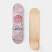 Roter Asiatischer Orientalischer Kirschblossom Moo Skateboard (Vorderseite)
