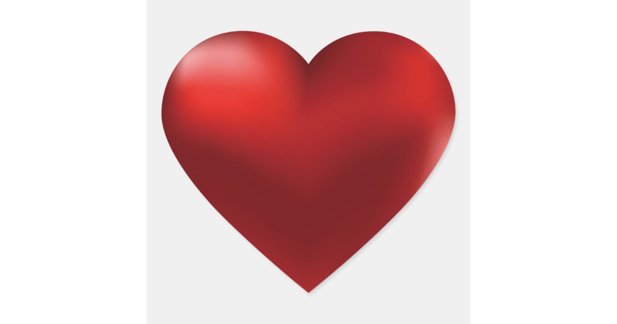Roter Aufkleber Des Herz 3d Zazzle De