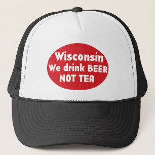 Roter Aufkleber Wisconsins Truckerkappe