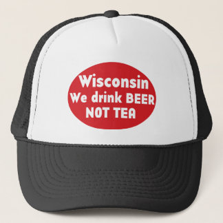 Roter Aufkleber Wisconsins Truckerkappe