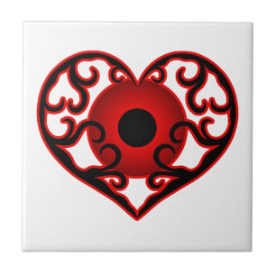 Roter Augapfel im einzigartigen Entwurf des Fliese