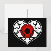 Roter Augapfel im Herzen Postkarte (Vorne/Hinten)