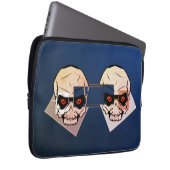 Roter Augenschädel; blauer Hintergrund zum Verände Laptopschutzhülle (Vorne Rechts)