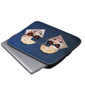 Roter Augenschädel; blauer Hintergrund zum Verände Laptopschutzhülle (Vorne Knopf)