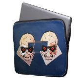 Roter Augenschädel; blauer Hintergrund zum Verände Laptopschutzhülle (Vorderseite Links)