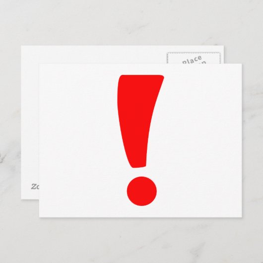 Roter Ausrufezeichen Postkarte (Vorne/Hinten)
