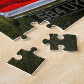 Roter Austin Healey 3000 klassischer Sportwagen Puzzle (Seite)