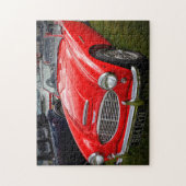 Roter Austin Healey 3000 klassischer Sportwagen Puzzle (Vertikal)