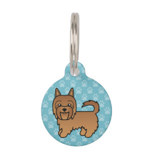 Roter Australischer Terrier-Hund und Name und Numm Tiernamensmarke